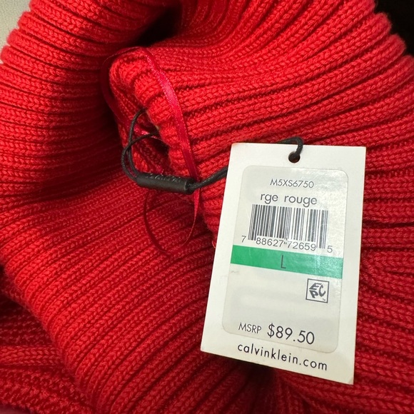 Calvin Klein Ladies Red Cable Knit Sweater Size L NEW WITH TAG! - Picture 2 of 9